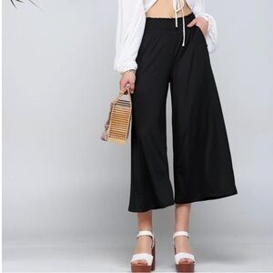 Ninexis gaucho pants black smocked waistband‎ stretch pockets NEW 3x